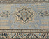 11 Ft Gray Kazak Afghan Hand Knotted Geometric Wool Runner Rug